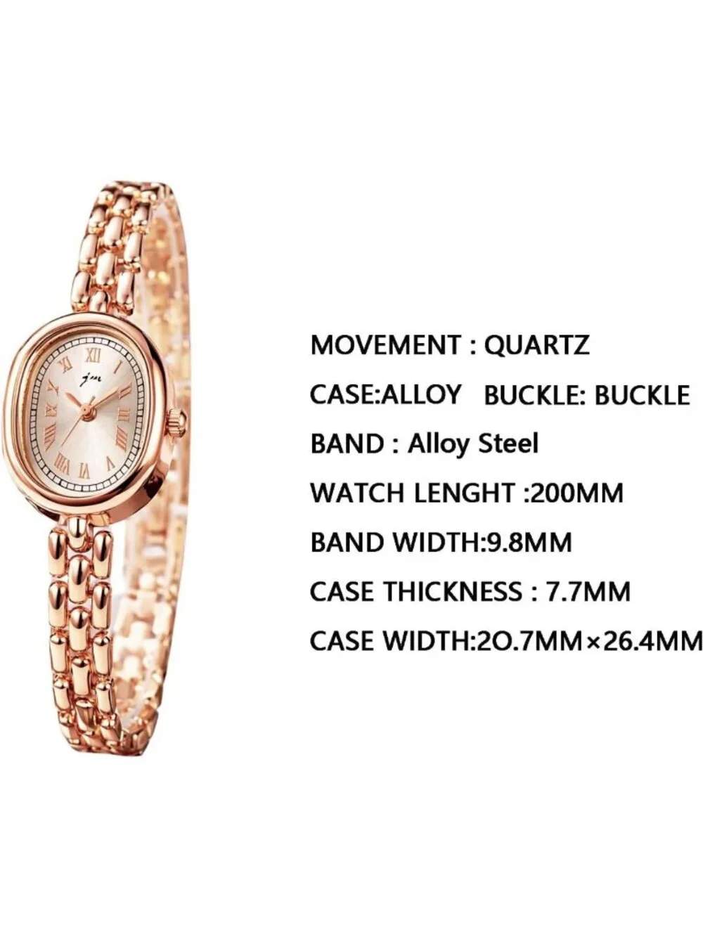 Elegant Women's Small Face Oval Quartz Watch | Slim Metal Link Band, Gold/Silver